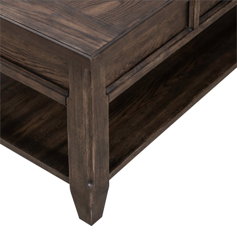Pemberly Row Modern / Contemporary Lift Top Cocktail Table in Brown