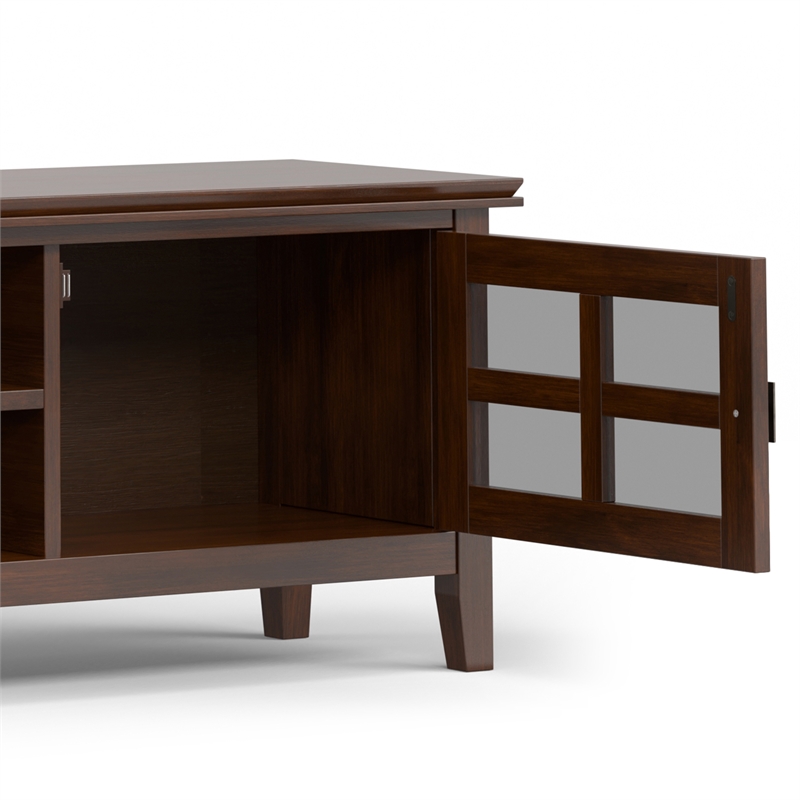 Pemberly Row Artisan Wood 72 inch Wide TV Media Stand - Russet Brown