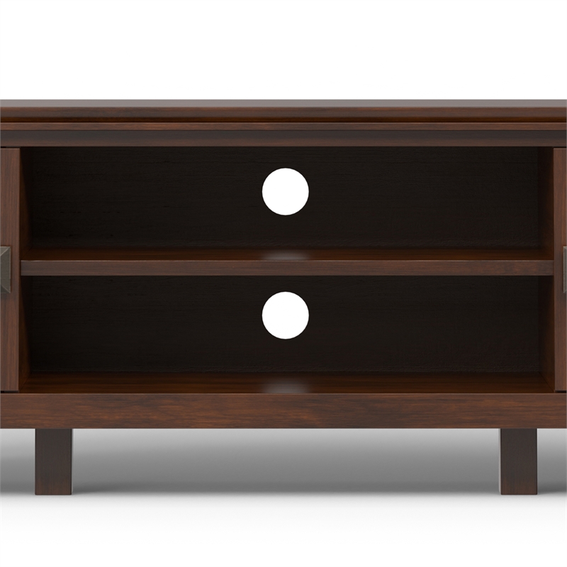 Pemberly Row Artisan Wood 72 inch Wide TV Media Stand - Russet Brown