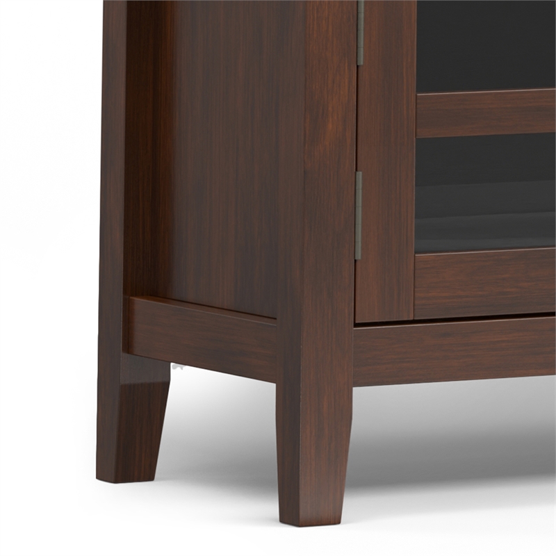 Pemberly Row Artisan Wood 72 inch Wide TV Media Stand - Russet Brown