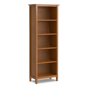 Pemberly Row Warm Shaker Wood 72x26&quot5Shelf Bookcase - Light Golden Brown
