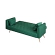 Pemberly Row Convertible Folding Velvet Green Sofa Bed with Adjustable Backrest