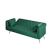 Pemberly Row Convertible Folding Velvet Green Sofa Bed with Adjustable Backrest