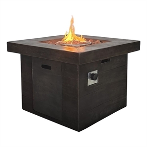 Pemberly Row Smokeless Propane Gas Fire Pit - Fireplace for Outdoor - Espresso