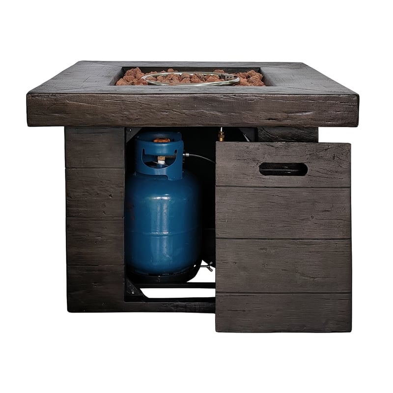 Pemberly Row Smokeless Propane Gas Fire Pit - Fireplace for Outdoor - Espresso
