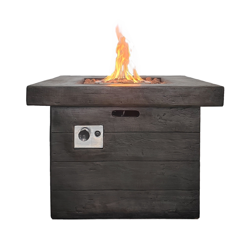 Pemberly Row Smokeless Propane Gas Fire Pit - Fireplace for Outdoor - Espresso