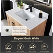 Pemberly Row Wood Vanity - Light Brown w/ White Composite Stone Top no Mirror