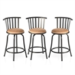 Pemberly Row Set of 3 Velvet Swivel 24in Counter Round Barstools