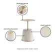 Pemberly Row Contemporary End Table with Steel Frame 1.0 in Cream