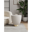 Pemberly Row Contemporary End Table 2.0 with Steel Frame in Cream