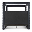 Pemberly Row Velvet Canopy King Bed with Speaker and USB Connection in Black