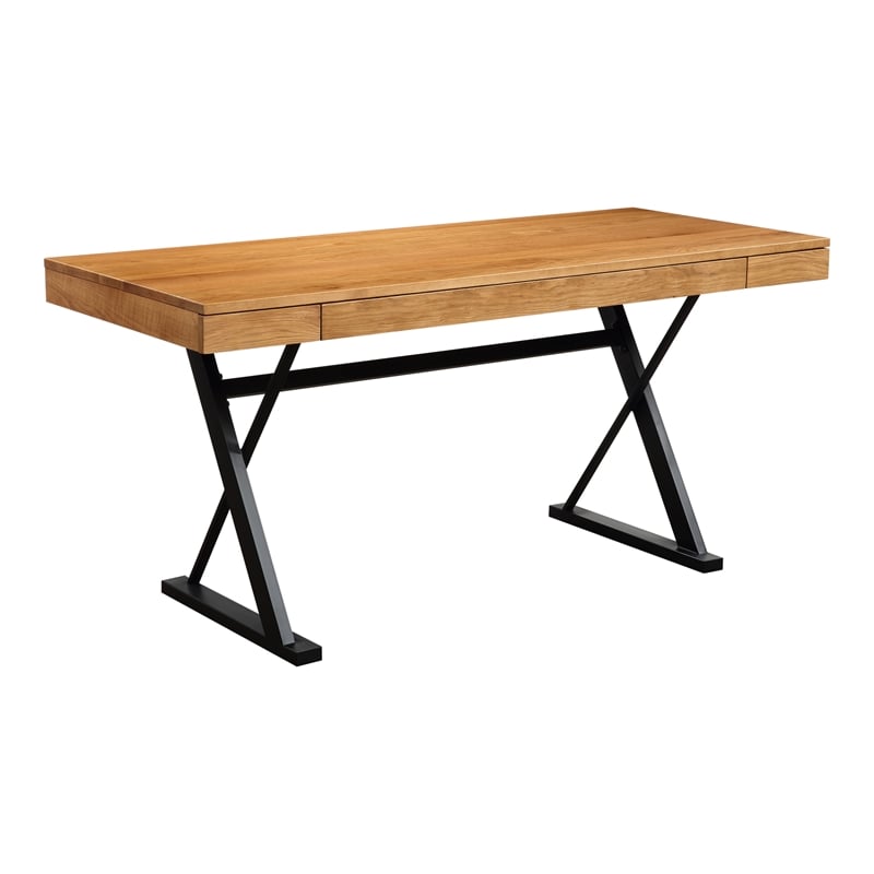 Pemberly Row Modern / Contemporary Wood Desk in Natural Finish