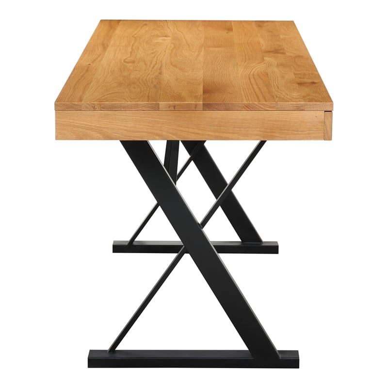 Pemberly Row Modern / Contemporary Wood Desk in Natural Finish