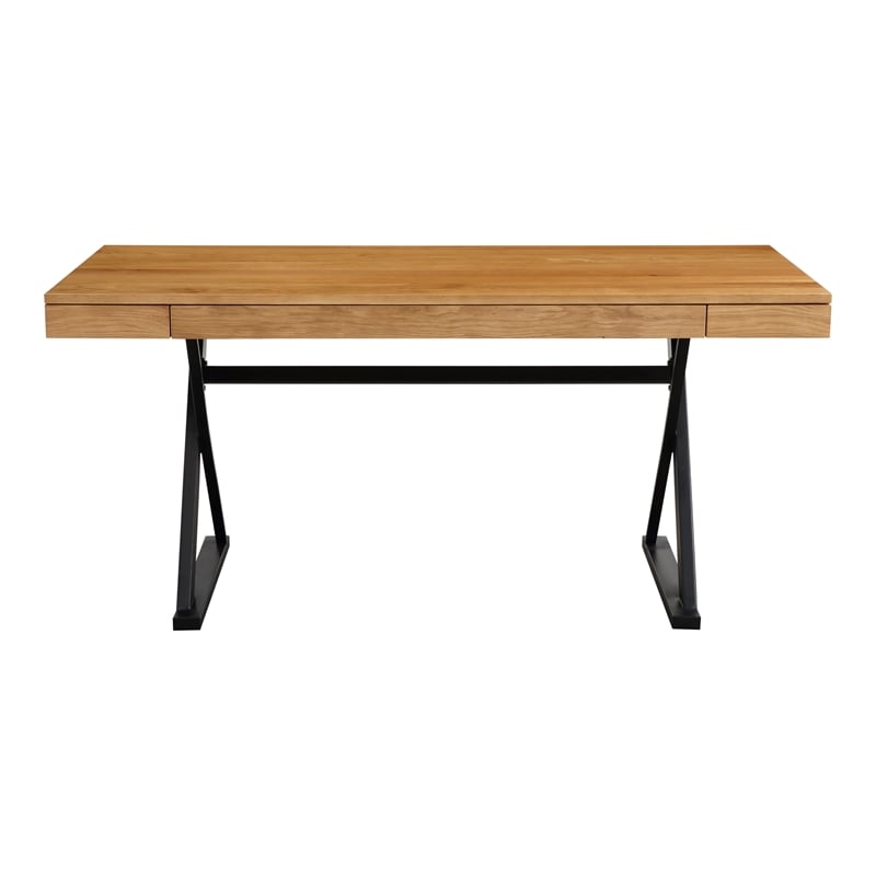 Pemberly Row Modern / Contemporary Wood Desk in Natural Finish