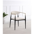Pemberly Row Modern Fabric Upholstered Dining Arm Chair Beige