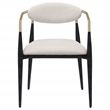 Pemberly Row Modern Fabric Upholstered Dining Arm Chair Beige