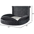 Pemberly Row Upholstered Queen Round Storage Bed in Black Color