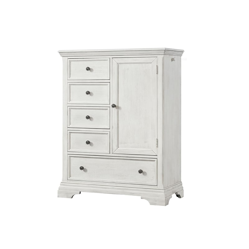 Pemberly Row Modern / Contemporary Wood Chifferobe Brushed White