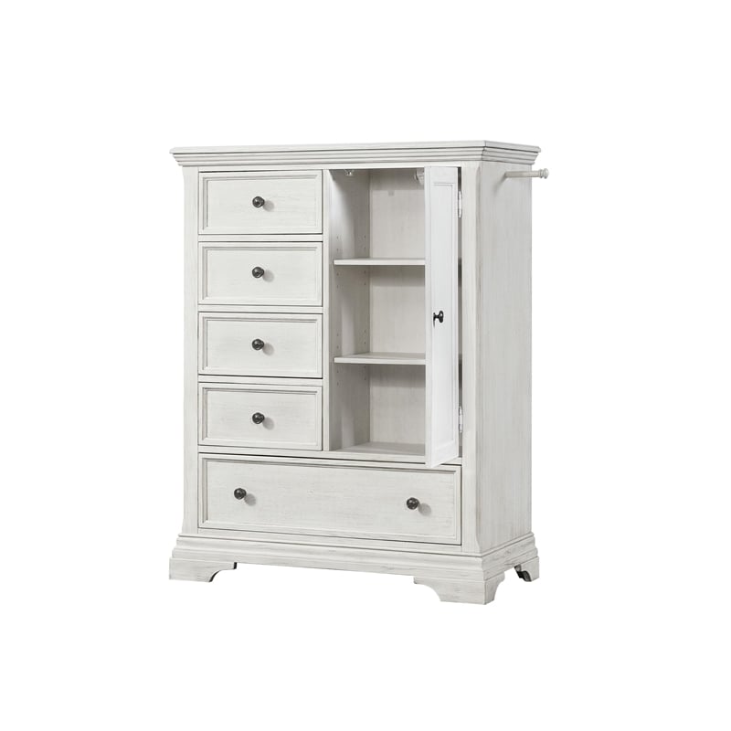 Pemberly Row Modern / Contemporary Wood Chifferobe Brushed White