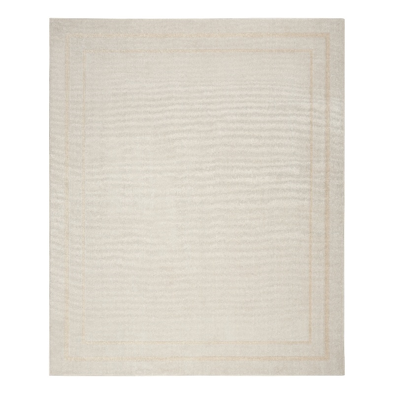 Pemberly Row Contemporary 9' x 12' Ivory Gold Fabric Area Rug