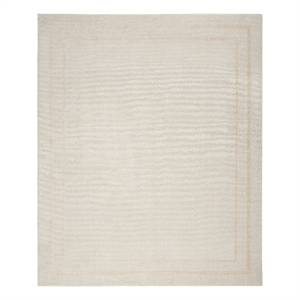 Pemberly Row Contemporary 9' x 12' Ivory Gold Fabric Area Rug