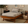 Pemberly Row Boho Wood Daybed/Pop Up in Barbados Brown with Linen Mattresses