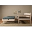 Pemberly Row Boho Wood Daybed/Pop Up Bed in White with Gray Mattresses