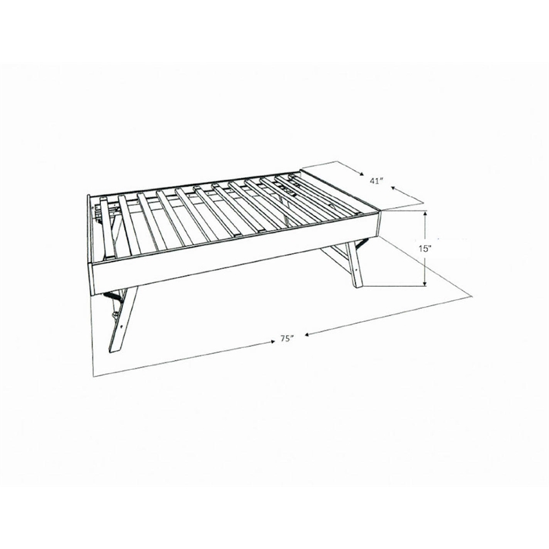 Pemberly Row Boho Wood Daybed/Pop Up Bed in White with Gray Mattresses