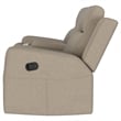Pemberly Row Faux Leather Upholstered Motion Reclining Loveseat in Taupe