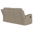 Pemberly Row Faux Leather Upholstered Motion Reclining Loveseat in Taupe
