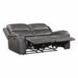 Pemberly Row Modern Microfiber Double Reclining Love Seat in Gray