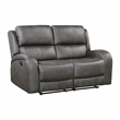 Pemberly Row Modern Microfiber Double Reclining Love Seat in Gray