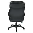 Pemberly Row Oversized Faux Black Leather Executive Chair with Padded Loop Arms