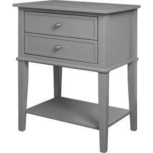 Pemberly Row Modern / Contemporary 2 Drawer Accent Table in Gray