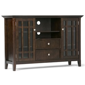 Pemberly Row Wood 53&quot Transitional TV Media Stand in Brown Finish