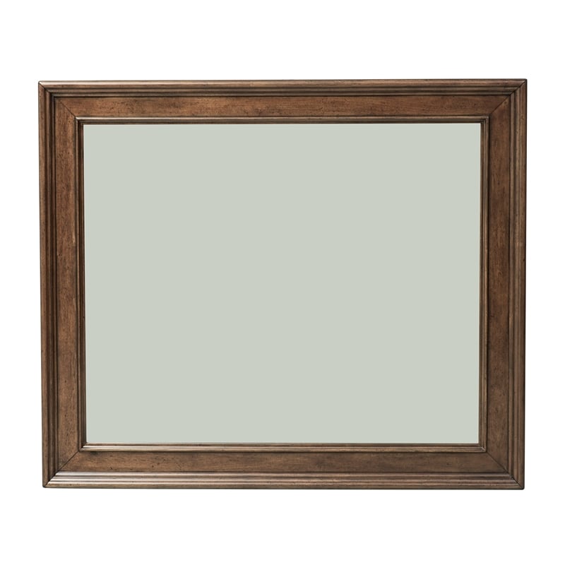 Pemberly Row Modern / Contemporary Wood Cherry Dresser & Mirror