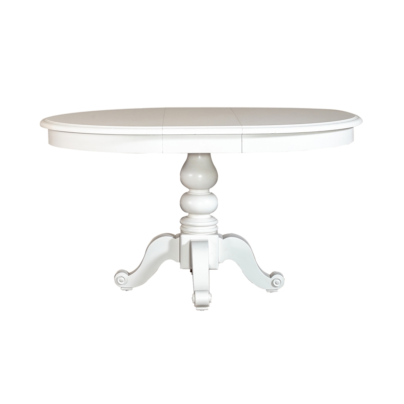 Pemberly Row Modern / Contemporary White 5 Piece Pedestal Table Set
