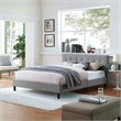 Pemberly Row Full Modern Polyester Fabric and Wood Bed in Light Gray