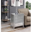 Pemberly Row End Table Nightstand Bedside Rectangle in Glass - Mirrored