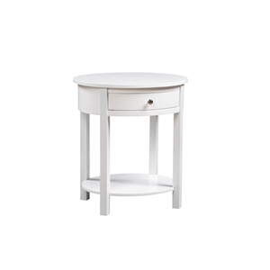 Pemberly Row Modern / Contemporary End Table in White Wood Finish