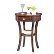 Pemberly Row One-Drawer End Table with Shelf in Espresso Wood Finish