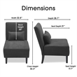 Pemberly Row Modern / Contemporary Padded Seat Accent Chair in Charcoal