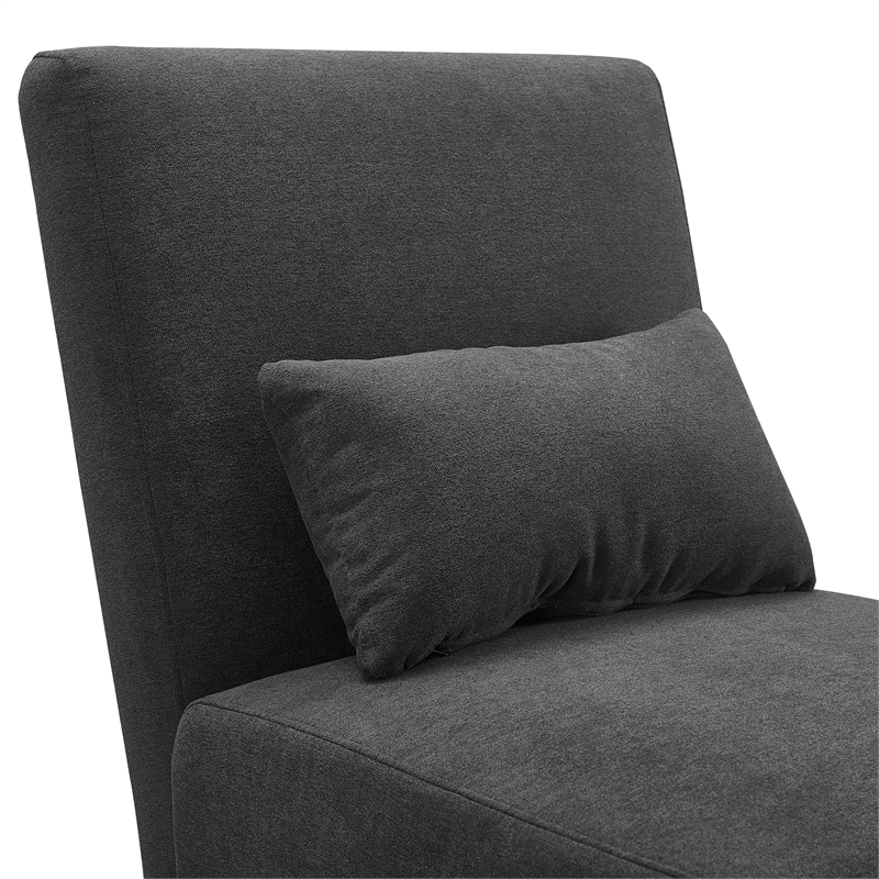 Pemberly Row Modern / Contemporary Padded Seat Accent Chair in Charcoal