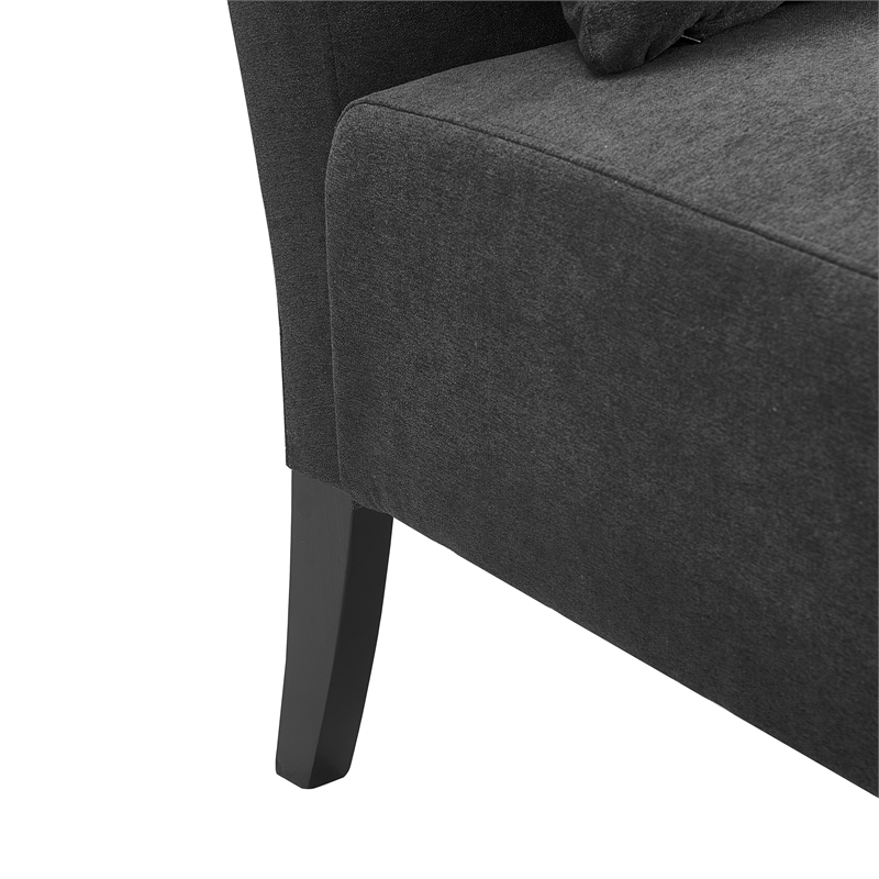 Pemberly Row Modern / Contemporary Padded Seat Accent Chair in Charcoal