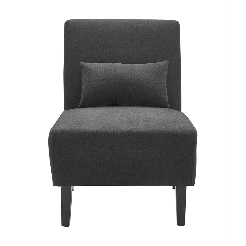 Pemberly Row Modern / Contemporary Padded Seat Accent Chair in Charcoal