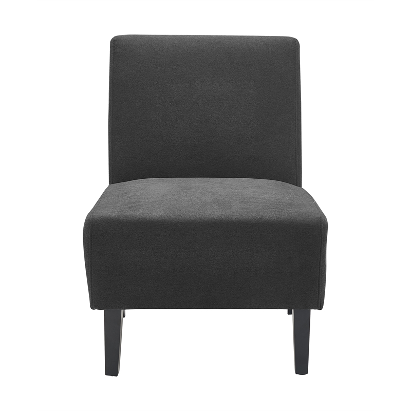 Pemberly Row Modern / Contemporary Padded Seat Accent Chair in Charcoal