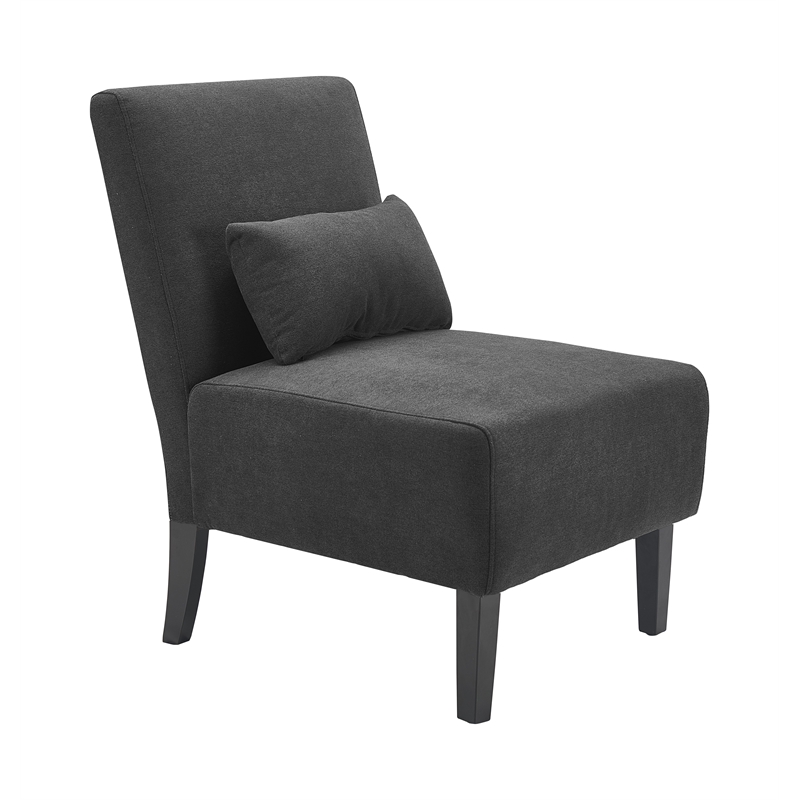 Pemberly Row Modern / Contemporary Padded Seat Accent Chair in Charcoal