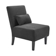 Pemberly Row Modern / Contemporary Padded Seat Accent Chair in Charcoal