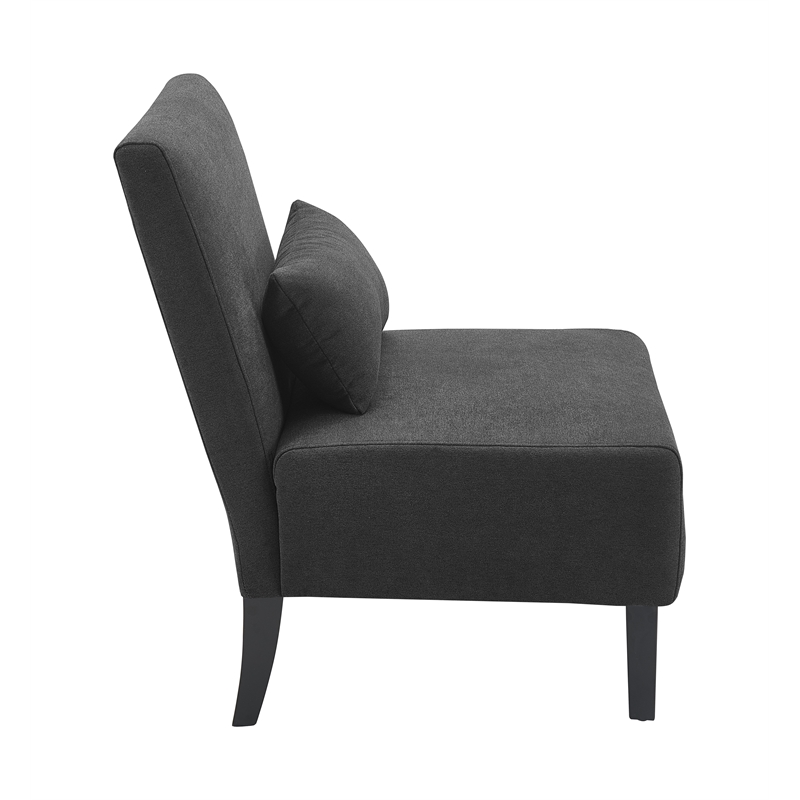 Pemberly Row Modern / Contemporary Padded Seat Accent Chair in Charcoal