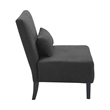 Pemberly Row Modern / Contemporary Padded Seat Accent Chair in Charcoal